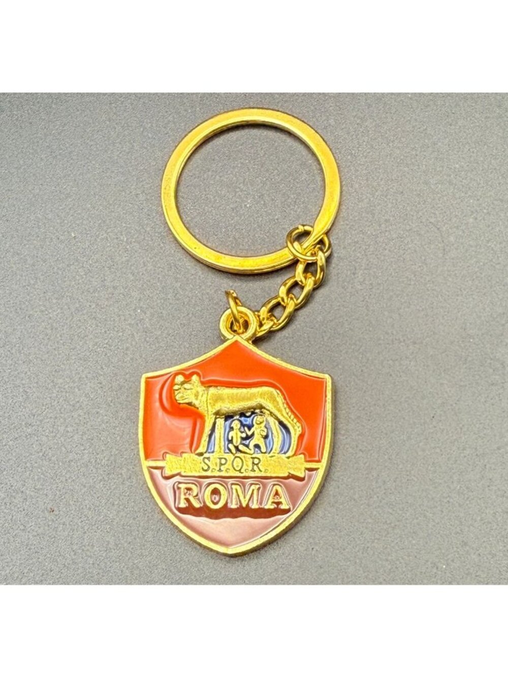 Rome Capitoline Wolf Gold Orange Italian Souvenir Keychain
